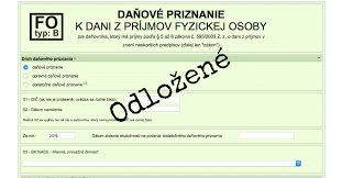 odložené daňové priznanie